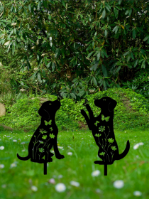 2pcs Metal Dog Garden Decor,Adorable Puppy Silhouette Stakes Decorative Outdoor (Option: Look at the picture) 2pcs Metal Dog Garden Decor,Adorable Puppy Silhouette Stakes Decorative Outdoor (Option: Look at the picture)