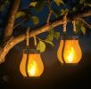 Outdoor Solar Lanterns with Flickering Flame – 4 pack