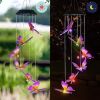 Solar Butterfly Wind Chime Light Outdoor Purple Decorative Color Changing Butterfly Wind Chime