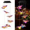 Solar Butterfly Wind Chime Light Outdoor Purple Decorative Color Changing Butterfly Wind Chime