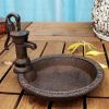 Rustic Style Cast Iron Vintage Water Pump Round Bird Feeder