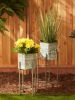Modern Hexagon Bucket Plant Stand Set of 2 - Stylish and Functional