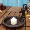 Rustic Style Cast Iron Vintage Water Pump Round Bird Feeder