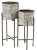 Modern Hexagon Bucket Plant Stand Set of 2 - Stylish and Functional