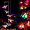 Solar Butterfly Wind Chime Light Outdoor Purple Decorative Color Changing Butterfly Wind Chime