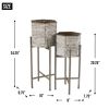 Modern Hexagon Bucket Plant Stand Set of 2 - Stylish and Functional