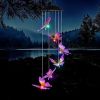 Solar Butterfly Wind Chime Light Outdoor Purple Decorative Color Changing Butterfly Wind Chime