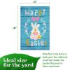 Garden Flag Happy Easter Rabbit Gnome with Eggs 12x18 inch Blockout Fabric Double Sided