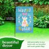 Garden Flag Happy Easter Rabbit Gnome with Eggs 12x18 inch Blockout Fabric Double Sided