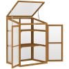 Wooden Cold Frame Greenhouse Small Mini Planter Box, 30" L x 24" W x 44" H, Brown