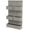 5 Box Raised Garden Bed w/ Trellis for Climbing Plants, Wall-Mounted Wood Planters w/ Drainage Holes, Gray