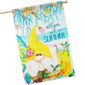 House Flag All You Need is Summer Gnome 28x40 Inch Printed Blockout Polyester Summer Decoration