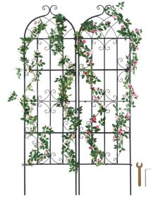 Garden Trellis for Climbing Plants, 71 x 20 in, 2 Packs Rustproof Metal Garden Flower Trellis, Outdoor Climbing Rose Trellis Cucumbers Support