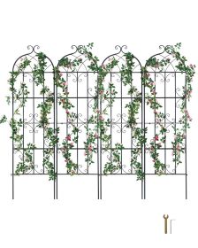 Garden Trellis for Climbing Plants, 71 x 20 in, 4 Packs Rustproof Metal Garden Flower Trellis, Outdoor Climbing Rose Trellis Cucumbers Support