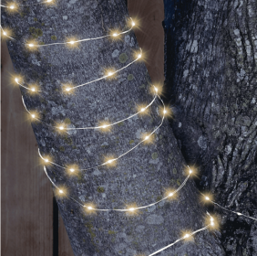 Mainstays Solar Power 200-Count Warm White Fairy LED Wire String Lights Garden Decorative