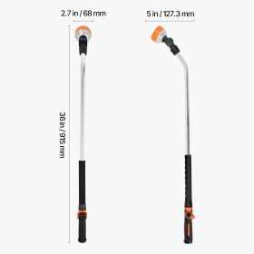 Watering Wand, 36-Inch Extra Long Heavy Duty Garden Hose Wand with 8 Spray Patterns & 180° Swivel Head
