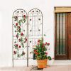 2 Pack Metal Garden Trellis 86.7" x 19.7" Rustproof Trellis for Climbing Plants Outdoor Flower Support Brown