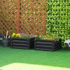 2pc 23.5" Elevated Herb & Vegetable Planting Box Kit w/ Versatile Uses, Dark Gray