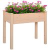 Raised Garden Bed with Legs, 34" x 18" x 30", Elevated Wooden Planter Box, Self-Draining with Bed Liner for Vegetables, Herbs, and Flowers Backyard