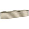 7.9' x 2' x 1.4' Galvanized Raised Garden Bed Kit, Metal Planter Box with Safety Edging, Cream