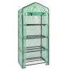 69x49x160cm Black Iron Pipe Pointed Mini Flower Stand With 4 Layers Of Grid, With Zipper Rolling Door, PE Cloth Green House(SAME AS99351374)