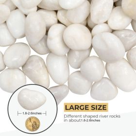 38LBS Large White River Rocks 2-3 Inch - Natural Polished Pebbles for Landscaping, Garden Decor, Aquariums, Decorative Stones for Pathways, Plant