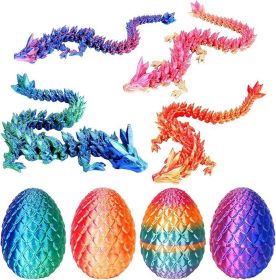 4PCS 3D Printed Dragon Eggs with Dragon Inside Articulated