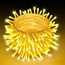 LED Christmas String Lights, 200 LED, 76 ft Connectable Warm White Christmas Lights Outdoor, with 8 Modes, Auto Timer, Twinkle Fairy Lighting Plu