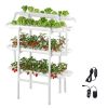 Hydroponics Growing System Kit, 3-Tier 90 Sites UPVC Pipe Hydroponic Grow Kit with Timed Irrigation, Sun & Light Blocking Pipes