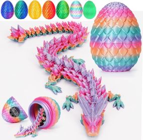 Printed Dragon Easter Egg, Mystery Crystal Articulated Dragon Fidget Toys