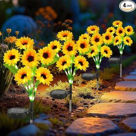 Anothera Waterproof Sunflower Garden Lights for Outdoor Flower Bed