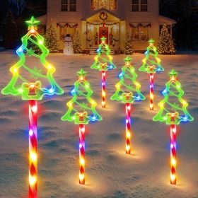 Christmas Solar Pathway Lights Outdoor Decorations,10 Modes 78 LED Outdoor Christmas Tree Solar Candy Stake Lights