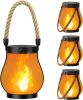 Outdoor Solar Lanterns with Flickering Flame – 4 pack