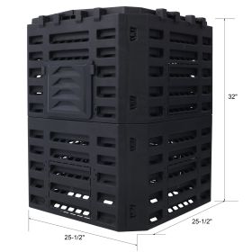 Garden Composter Bin Made from Recycled Plastic – 90 Gallons (340Liter) Large Compost Bin - Create Fertile Soil with Easy Assembly, Lightweight