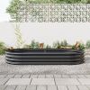Oval Large Metal Raised Planter Bed for for Plants, Vegetables, and Flowers