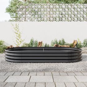 Oval Large Metal Raised Planter Bed for for Plants, Vegetables, and Flowers