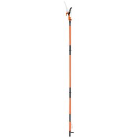 Manual Pole Saw, 7.3-27 ft Extendable Tree Pruner, Sharp Steel Blade and Scissors High Branches Trimming