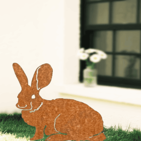 1pc Metal Bunny Yard Stake, Rabbit Garden Decor, Outdoor Decoration for Lawn, Patio, Flower Bed, Flower Pot