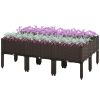6 Piece Raised Garden Bed with Legs, Planter Box Raised Bed to Grow Flowers, Herbs & Vegetables, Brown