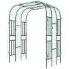 Garden Arch Trellis, 8 FT Tall Metal Plant Trellis Support with Climbing Net, Cucumber Trellis for Climbing Plants