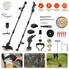 3-in-1 Cordless Electric Pole Saw & Mini Chainsaw & Grass Trimmer Kit with Adjustable Length 2Pcs 21V 1500mAh Batteries 4in/6in Chains Saw Rotatable H