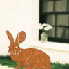 1pc Metal Bunny Yard Stake, Rabbit Garden Decor, Outdoor Decoration for Lawn, Patio, Flower Bed, Flower Pot