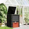 Garden Compost Bin 80 Gallon Outdoor Large Capacity Composter Fast Create Fertile Soil Aerating Box, Orange