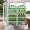 69x49x160cm Black Iron Pipe Pointed Mini Flower Stand With 4 Layers Of Grid, With Zipper Rolling Door, PE Cloth Green House(SAME AS99351374)