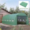 19.7' x 9.8' x 6.6' Plastic Greenhouse Cover Replacement, Heavy Duty Waterproof Tarp for Hoop House, Sheeting with 12 Windows