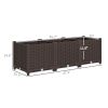Plastic Raised Garden Bed, 4 x 1 x 1 ft Outdoor Flower Box with Drainage Holes for Vegetables, Herbs, Brown
