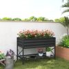 40" x 20" x 10" Galvanized Steel Raised Garden Bed, Steel Raised Garden with Bed Liner, 440lbs, Gray
