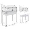 Elevated Garden Box with Greenhouse Cover, Raised Garden Bed with Legs and Drainage Hole for Vegetables, White