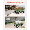 680 Lbs Steel Garden Cart on Wheels, Heavy Duty Garden Wagon Cart Pullable, Metal Outdoor Utility Yard Wagon Carts with 10" Tires