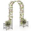 Multifunctional Outdoor Trellis - Climbing Vines Support+Flower/Vegetable Planters, 80"x20"x86"